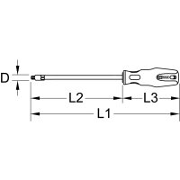 ERGOTORQUEplus® Schraubendreher für Innenvierkantschrauben, #3, 255mm