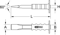 Flachmeißel mit Handschutzgriff, oval, 250mm