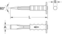 Fugenmeißel mit Handschutzgriff, 8-kant, 250x100mm