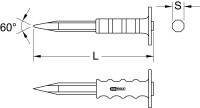 Spitzmeißel mit Handschutzgriff, 8-kant, 16x250mm