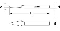 Kreuzmeißel, flach oval, 5x100mm