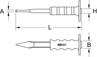 Kreuzmeißel mit Handschutzgriff, flach oval, 250mm