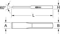 Karosserie-Schlitzmeißel, extra dünn, 240mm