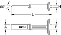 Schlitzmeissel mit Handschutzgriff, 240mm