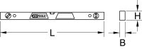 Schwere Aluminiumdruckguss-Wasserwaage Skelettform, 400mm