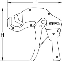 Kunststoffrohr-Abstechpistole Ø 6-42mm, 210mm