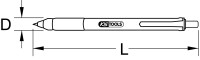 Hartmetall-Anreißnadel in Kugelschreiberform, 160mm