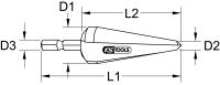 HSS-TiN Blechschälbohrer-Bit, Ø 5-20mm