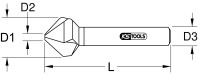 HSS Co Kegel- und Entgratsenker 75°, 6,3mm