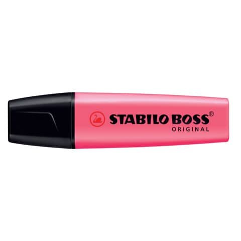 Textmarker STABILO® BOSS® ORIGINAL. Kappenmodell, nachfüllbar, Farbe des Schaftes: in Schreibfarbe, Farbe: pink