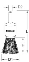 Stahldraht Pinselbürste 0,3mm, Ø 19mm