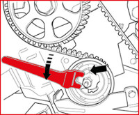 Spannrollen-Schlüssel für Zweilochmuttern, 140mm