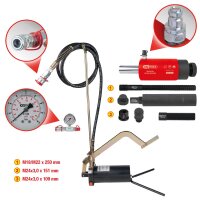 Hydraulik-Einheit 22t, mit Hydraulik-Pumpe und Manometer, 15-tlg