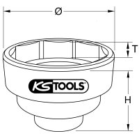 1" Achsmuttern-Kraftstecknuss 8-kant,100mm