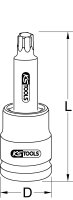 3/4" Kraft-Bit-Stecknuss Torx, lang, T80