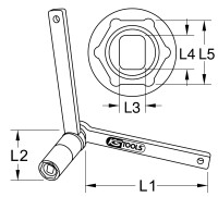 Spezial-Gegenhalteschlüssel für Volvo, Flach/Oval, 18 mm