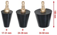 Kühlsystem-Konus-Prüfadapter-Satz, 3-tlg 17,0 - 50,0 mm