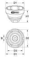 3/4" Achsmuttern-Schlüssel für Mercedes, 8-kant