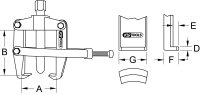 Universal-Kugelgelenk-Abzieher 2-armig mit Spannbügel, 69 mm