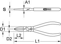 Sicherungszange für Innensicherungsringe, 130mm