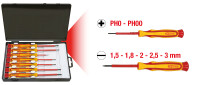 Präzisions-Schraubendreher mit Schutzisolierung für Kreuzschlitzschrauben PH-Satz, 7-tlg