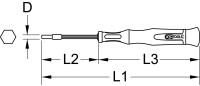 Feinmechanik-Schraubendreher Außensechskant, 2,5mm