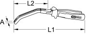 Glühkerzenstecker-Zange, abgewinkelt, 235mm