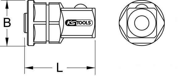 GEARplus Stecknuss-Adapter, 1/4"x3/8"