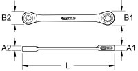 GEARplus Torx-E-Doppel-Ratschenringschlüssel,E10xE12