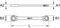 GEARplus Doppel-Ratschenringschlüssel 11/16"x3/4"