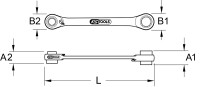 GEARplus Mini-Bit-Umschalt-Ratschenringschlüssel, 1/4"x5/16"