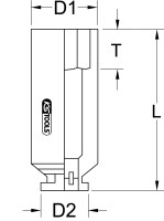 1/2" 12-kant-Kraft-Stecknuss, lang, 9 mm