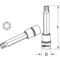 1/2" Bit-Stecknuss für RIBE-Schrauben, extra lang, M10