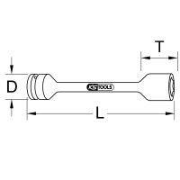 1" Sechskant-Torsions-Kraftstecknuss, XL, 27mm, 450Nm