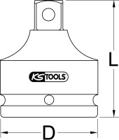 1/4" Kraft-Stecknuss-Adapter, 1/4"F x 3/8"M