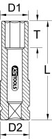 1/2" Alu-Felgen Kraft-Stecknuss, lang, 15mm