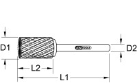 HM Zylinder-Frässtift Form A mit Stirnverzahnung, 3mm