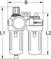 3/8" Druckluft-Wartungseinheit, 0,5-12bar