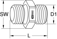 Messing-Reduziernippel, G1/4"AG