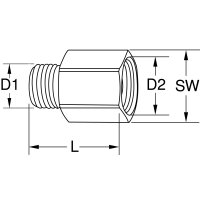 Messing-Reduziernippel, G1/2"AG x G3/8"IG