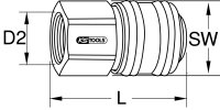 Messing-Kupplung mit Innengewinde, G1/2"IG