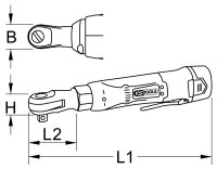 1/4 Akku-Umschaltknarre, 34Nm, 220 U/min 10,8V, mit 2 Akkus und 1 Ladegerät