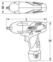 3/8 Akku-Schlag-Schrauber, 117Nm, 1.870 U/min, mit 2 Akkus und 1 Ladegerät