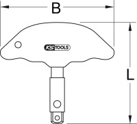 1/4"+3/8" T-Griff-Antriebsvierkant