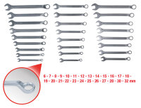 Ringmaulschlüssel-Satz, 25-tlg gekröpft, 6-32mm