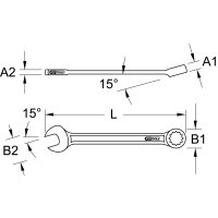 Ringmaulschlüssel, abgewinkelt, 11mm