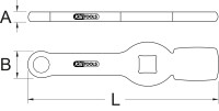 3/4" Schlag-Sechskant-Schlüssel mit 2 Schlagflächen, 24 mm