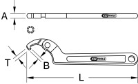 Gelenk-Hakenschlüssel mit Nase, 114-158mm