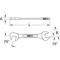 Doppelmaulschlüssel,15°+75° 3,2mm