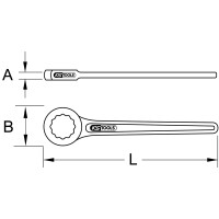 Einringschlüssel, gerade, 13 mm